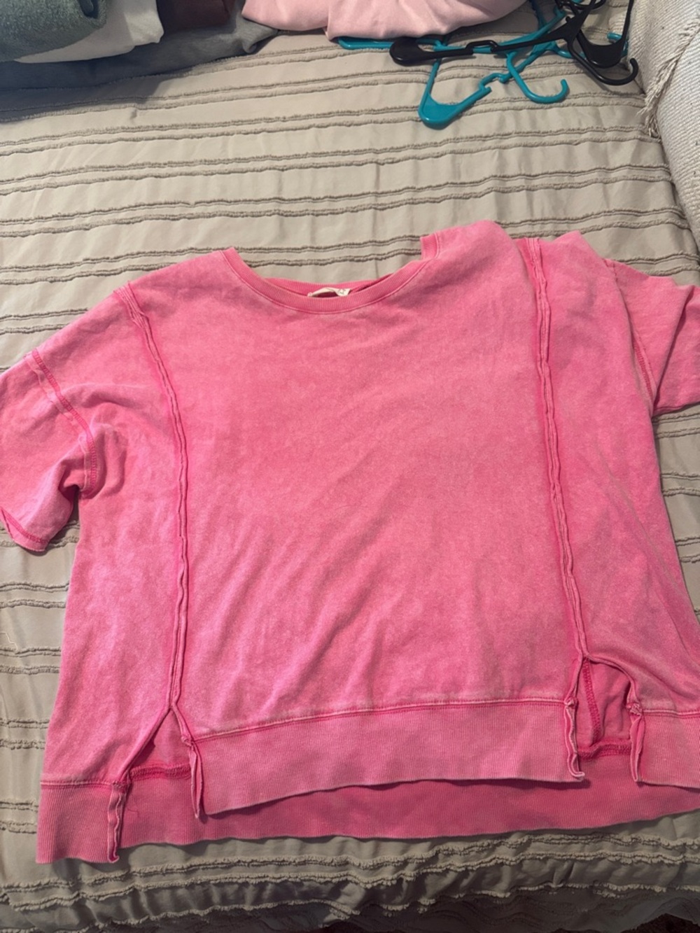 Pink Short Sleeve Pullover Top